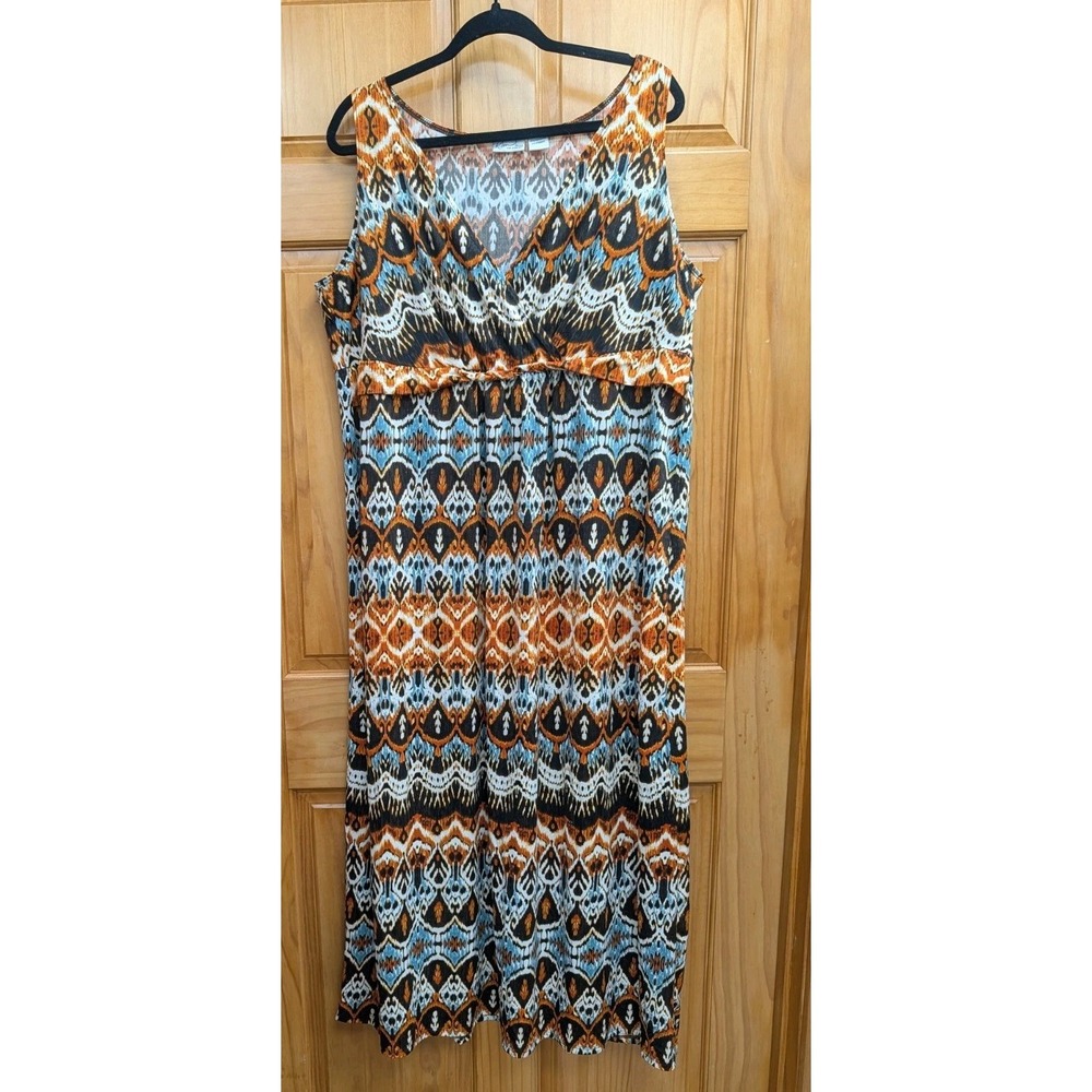 Kim Rogers Women's Dress Size 2X Twist Tie Waist Maxi Empire Waist Pullover